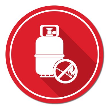 Kamp gaz şişesi simgesi. Düz simgesi izole. Vektör illustratio