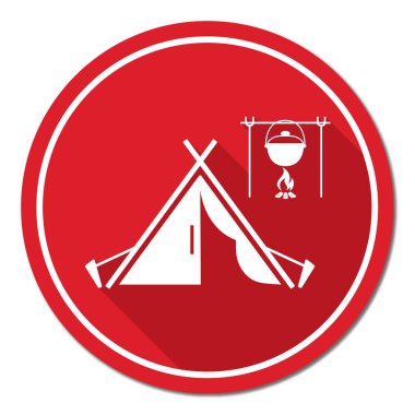 Stilize simge Turizm çadır. Vektör illustratio