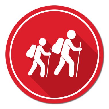 Simge illüstrasyon izole vektör işareti işaret hiking
