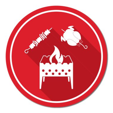 Mangal, kebap ve tavuk. Vektör illustratio