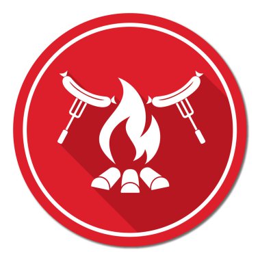 Izgara sosis simgesi. Vektör illustratio