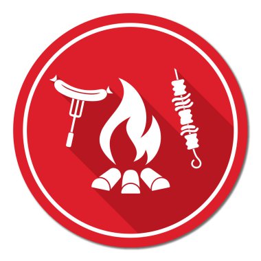 Izgara Kebap ve sosis simgesi. Vektör illustratio