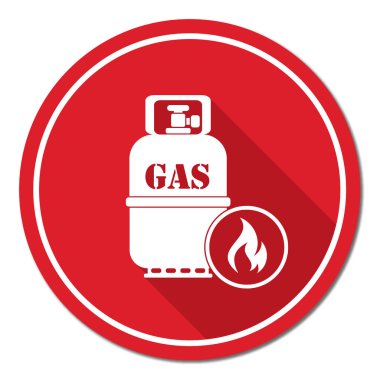 Kamp ocağı gaz şişesi simge vektör ile. Vektör çizim