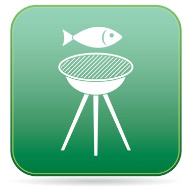 Izgara balık simgesi. Vektör illustratio