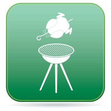 Izgara tavuk simgesi. Vektör illustratio