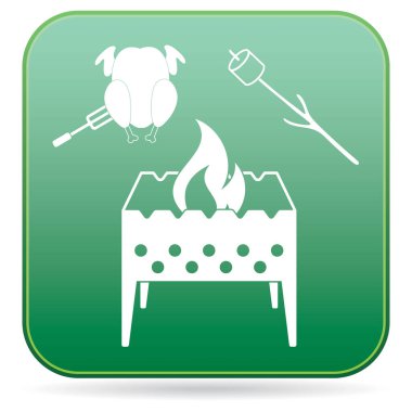 Mangal, Zephyr'i ve tavuk simgesi. Vektör illustratio