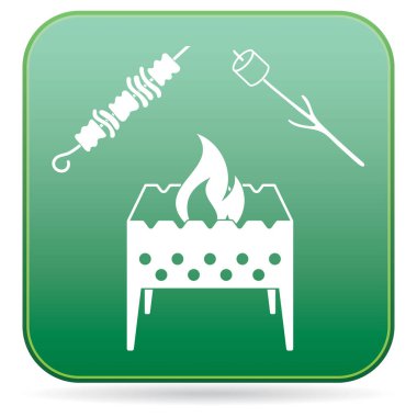 Mangal, Zephyr'i ve Kebap simgesi. Vektör illustratio