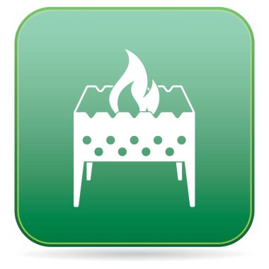 Kamp mangal simgesi. Vektör illustratio