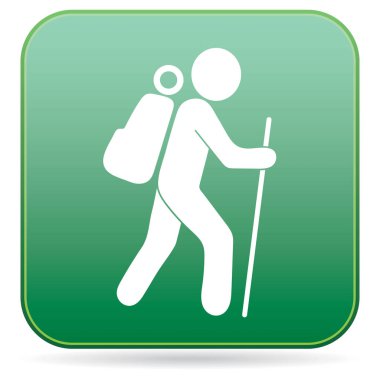 Simge illüstrasyon izole vektör işareti işaret hiking