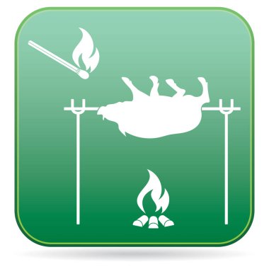 Izgara domuz simgesi. Vektör illustratio