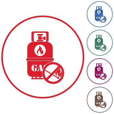 Kamp gaz şişesi simgesi. Düz simgesi izole. Vektör illustratio