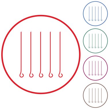 Şiş simgesini ayarla. Vektör illustratio