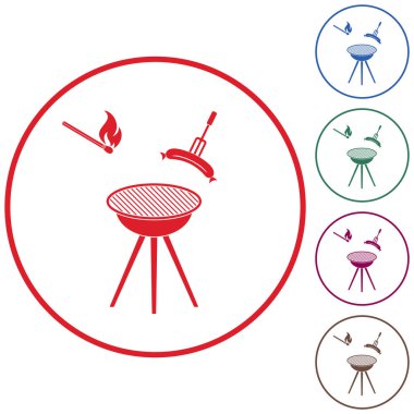 Mangal sucuk simgesi. Vektör çizim