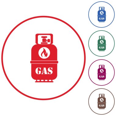 Kamp gaz şişesi simgesi. Düz simgesi izole. Vektör illustratio