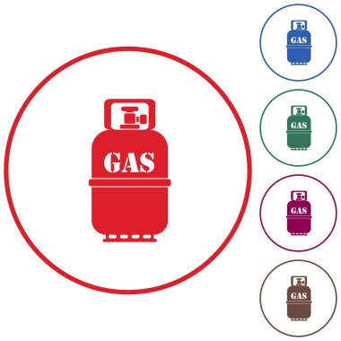 Kamp gaz şişesi simgesi. Düz simgesi izole. Vektör illustratio