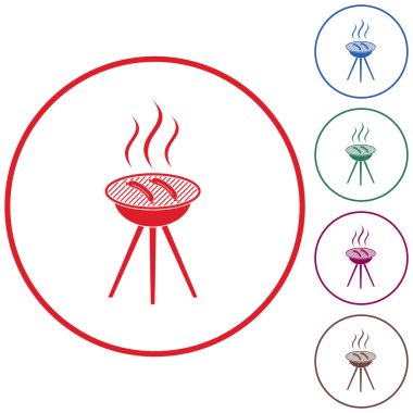 Mangal sucuk simgesi. Vektör çizim