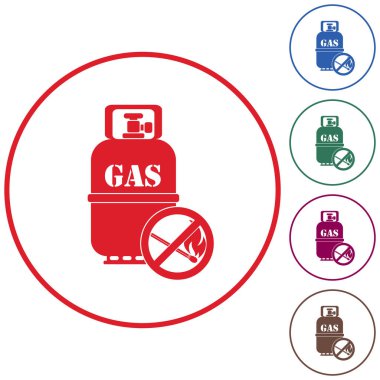 Kamp gaz şişesi simgesi. Düz simgesi izole. Vektör illustratio