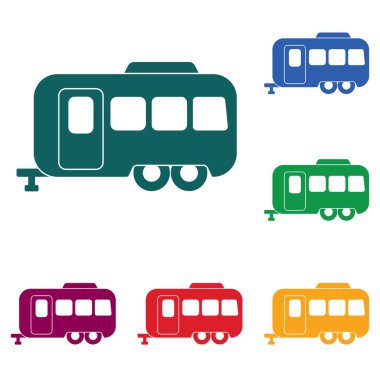 Kamp karavan simgesi. Vektör çizim 