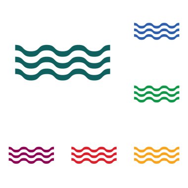 Su dalgaları simgesi. Vektör illustratio