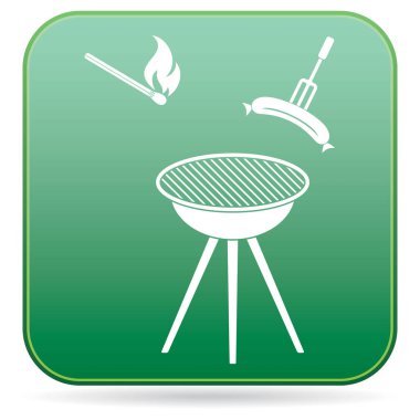 Mangal sucuk simgesi. Vektör çizim