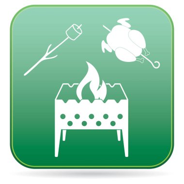 Mangal, Zephyr'i ve tavuk simgesi. Vektör illustratio