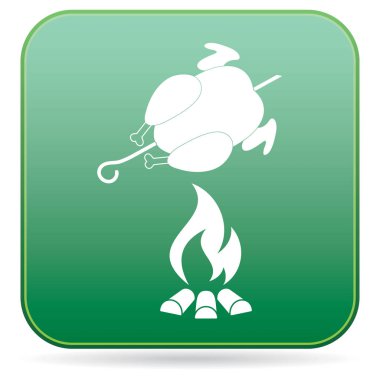 Izgara tavuk simgesi. Vektör illustratio