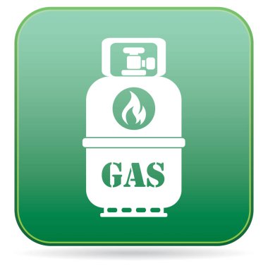 Kamp gaz şişesi simgesi. Düz simgesi izole. Vektör illustratio