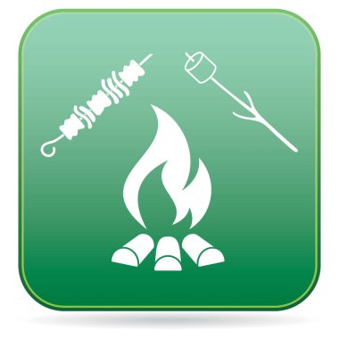 Mangal, Zephyr'i ve Kebap simgesi. Vektör illustratio