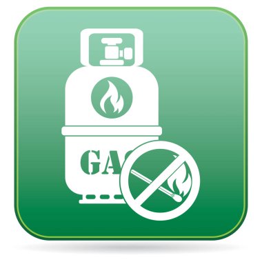 Kamp gaz şişesi simgesi. Düz simgesi izole. Vektör illustratio