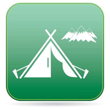 Stilize simge Turizm çadır. Vektör illustratio