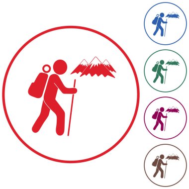 Simge illüstrasyon izole vektör işareti işaret hiking