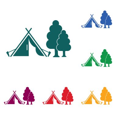 Stilize simge Turizm çadır. Vektör illustratio