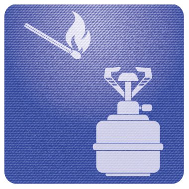 Kamp simge vektör soba. Vektör çizim