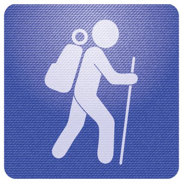 Simge illüstrasyon izole vektör işareti işaret hiking