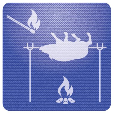 Izgara domuz simgesi. Vektör illustratio