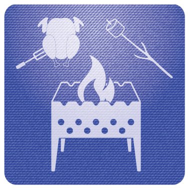 Mangal, Zephyr'i ve tavuk simgesi. Vektör illustratio