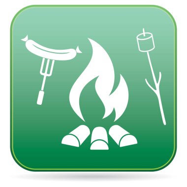 Izgara sosis ve zephyr simgesi. Vektör illustratio