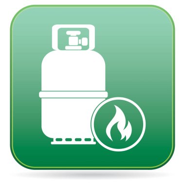 Kamp gaz şişesi simgesi. Düz simgesi izole. Vektör illustratio
