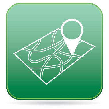 Harita simgesine işaret et. Vektör illüstrasyonu