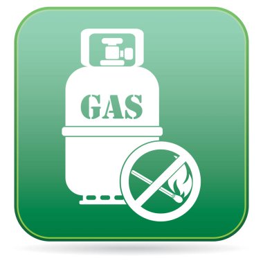 Kamp gaz şişesi simgesi. Düz simgesi izole. Vektör illustratio