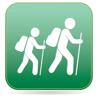 Simge illüstrasyon izole vektör işareti işaret hiking