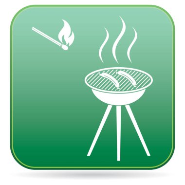 Mangal sucuk simgesi. Vektör illustratio