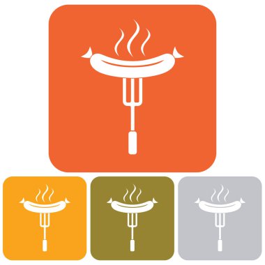 Mangal sucuk simgesi. Vektör çizim