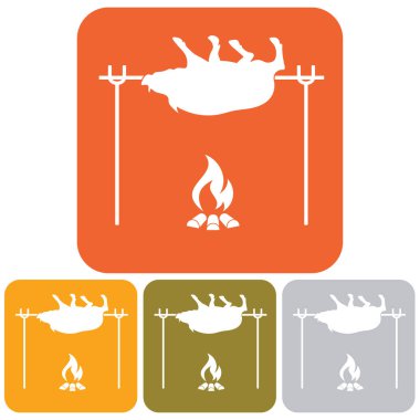 Izgara domuz simgesi. Vektör illustratio