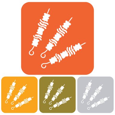 Izgara Kebap simgesi. Vektör illustratio