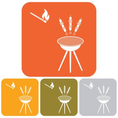 Izgara Kebap simgesi. Vektör illustratio