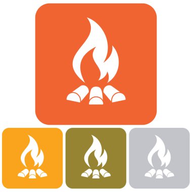 Kamp ateşi siluet. Vektör illustratio