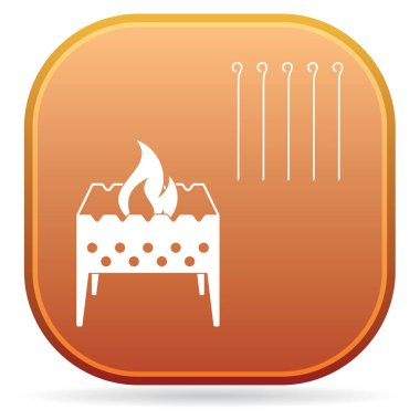 Kamp mangal simgesi. Vektör illustratio