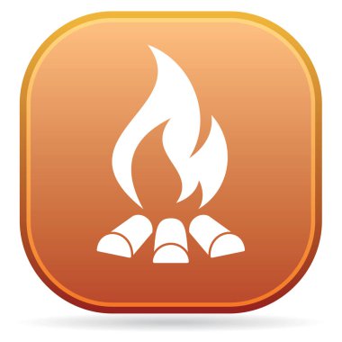 Kamp ateşi siluet simge. Vektör illustratio