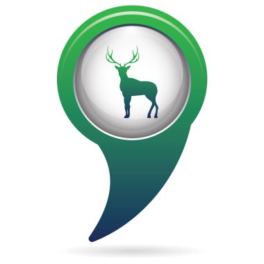 Geyik silüeti. Düz geyik simgesi